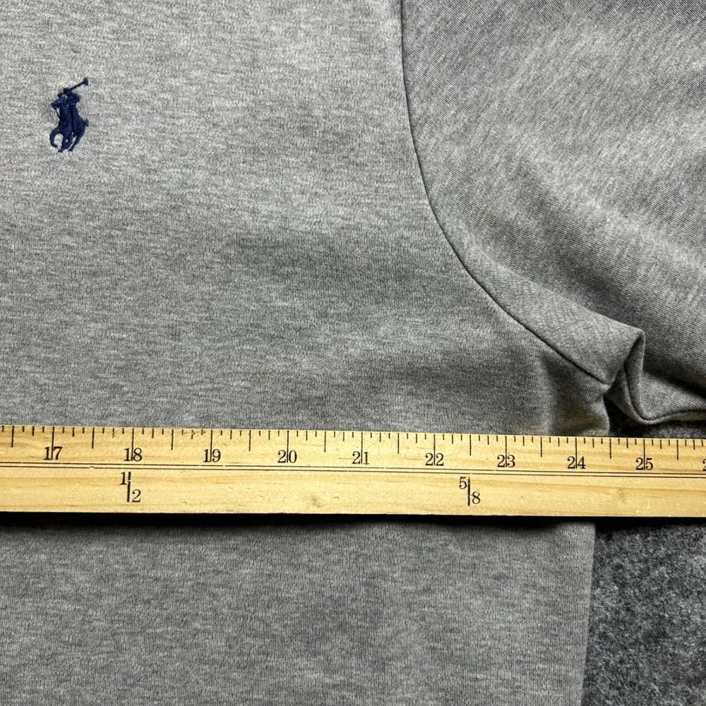 Polo Ralph Lauren Gray Short Sleeve Polo Shirt Navy Pony Logo Size XL Retro